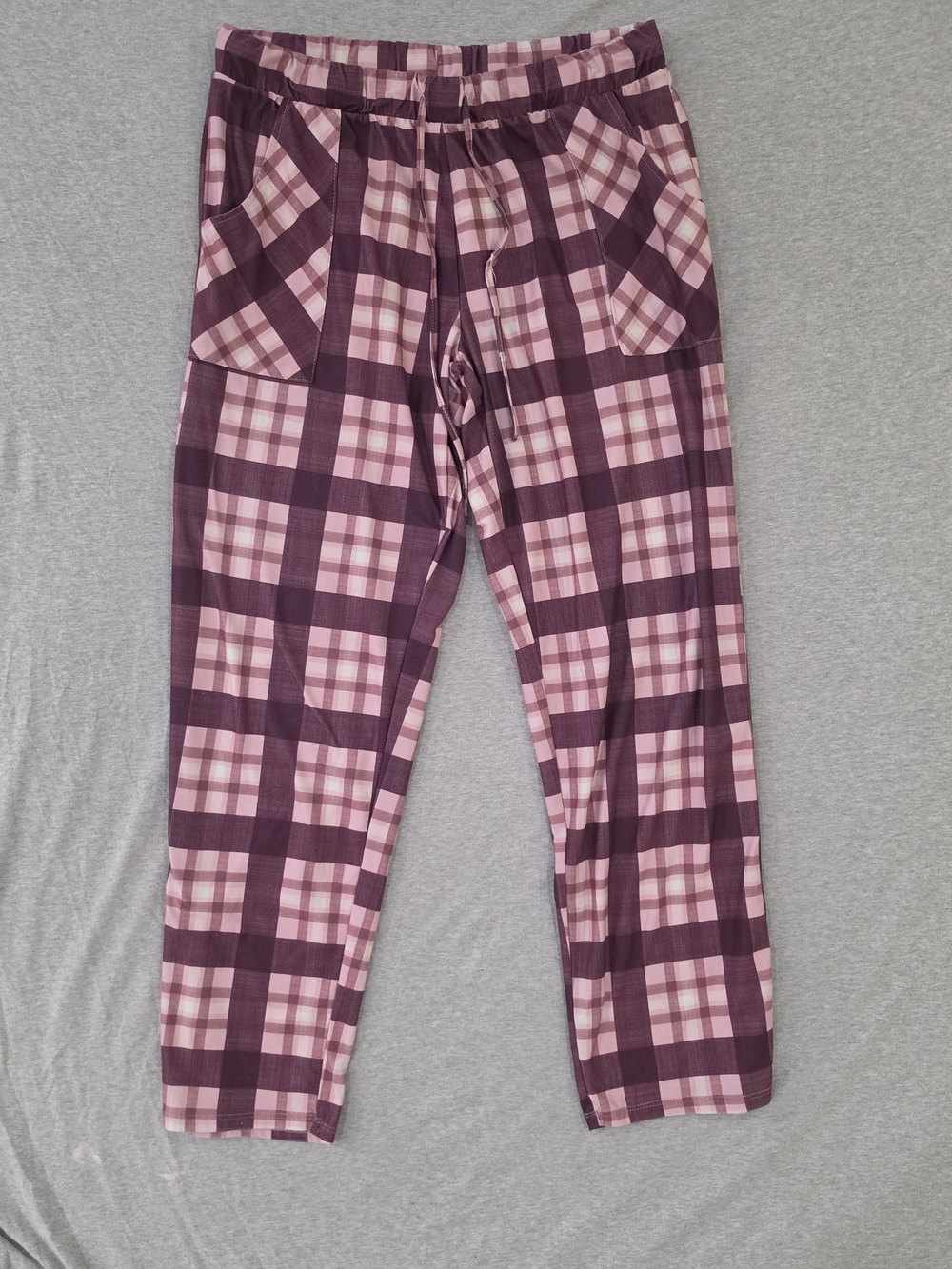 Lucky Brand Pink and Plum Plaid Jogger Pajama Pants